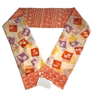 Vintage Kimono Fabric Scarf Recycled Japan Taisho Showa Era Handcrafted Unique